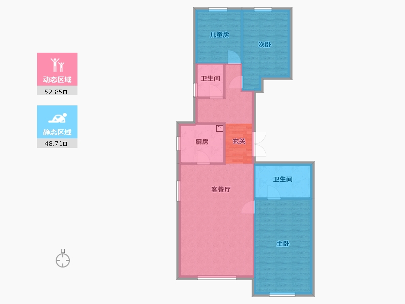 北京-北京市-西山上品湾MOMA-92.54-户型库-动静分区