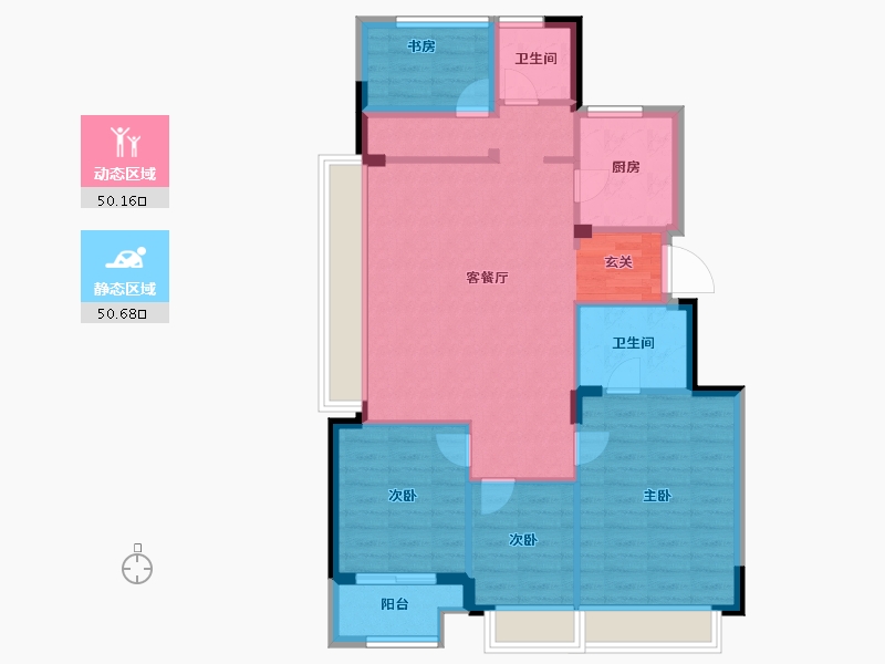 浙江省-杭州市-嘉裕天城二期-91.09-户型库-动静分区