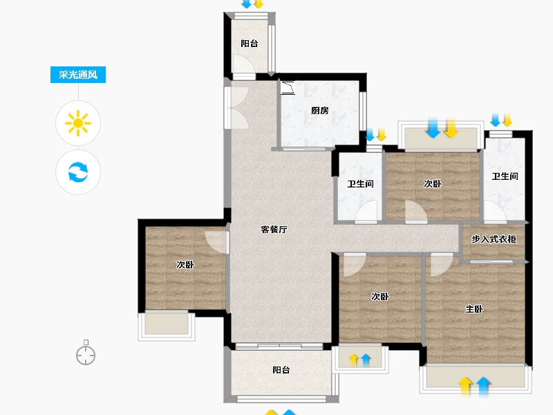 广东省-广州市-时代天韵-96.43-户型库-采光通风