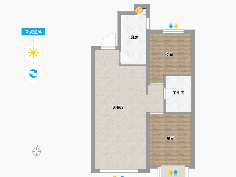 黑龙江省-哈尔滨市-哈尔滨融创城・领域-71.51-户型库-采光通风