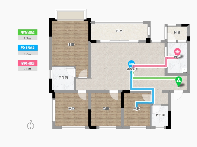 四川省-绵阳市-东原华宇-99.94-户型库-动静线