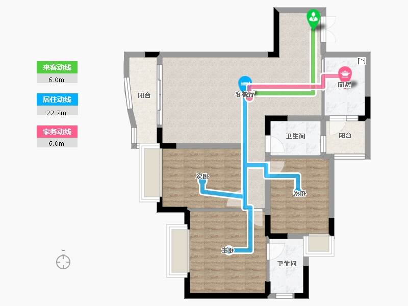 重庆-重庆市-金科金砂水岸-91.24-户型库-动静线