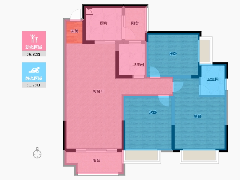 四川省-南充市-金龙佳苑-105.01-户型库-动静分区