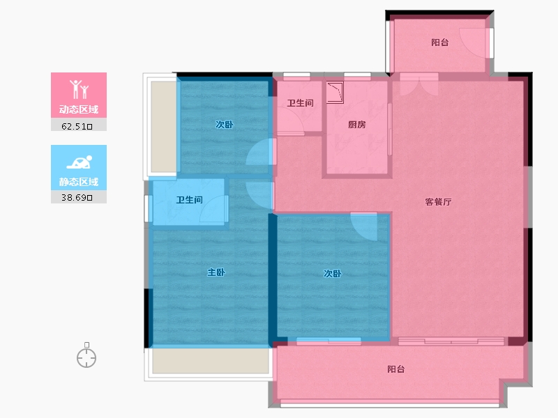 广东省-肇庆市-百盈花园-91.36-户型库-动静分区