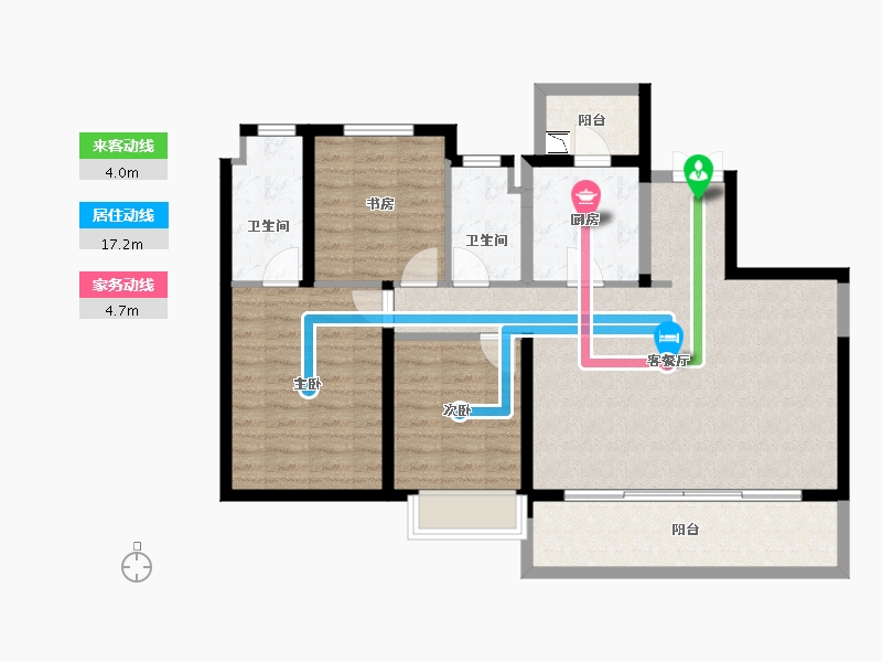 陕西省-西安市-招商雍景湾-96.03-户型库-动静线