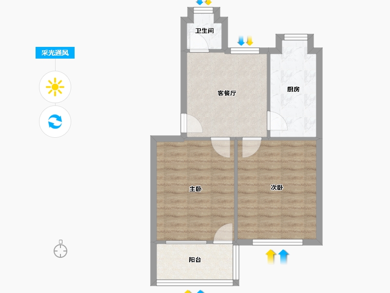 湖南省-长沙市-北桥新村-52.24-户型库-采光通风