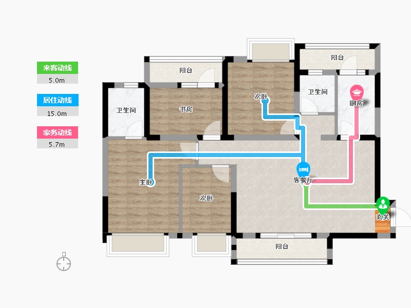 四川省-成都市-白鹤一号-94.82-户型库-动静线