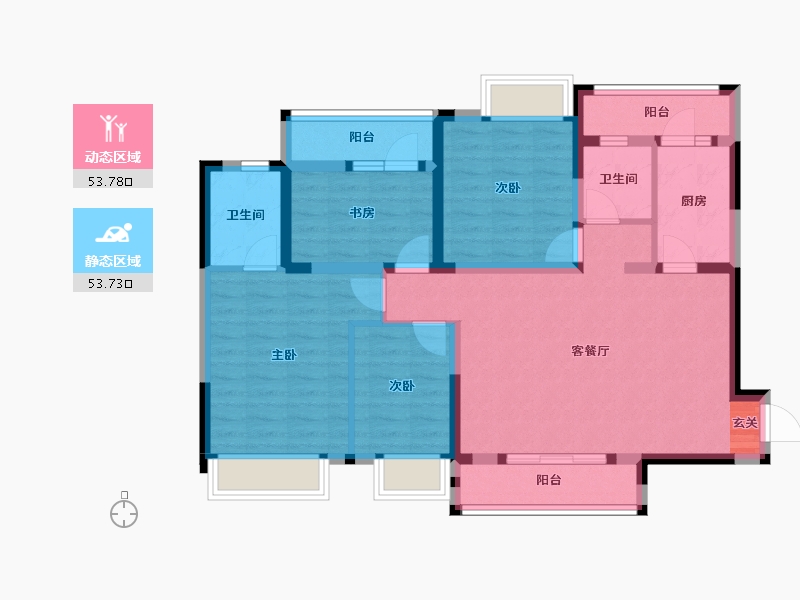 四川省-成都市-白鹤一号-94.82-户型库-动静分区