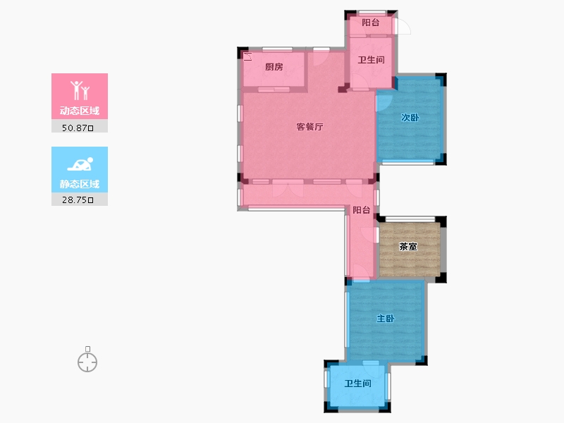 湖北省-武汉市-花博汇・桃李春风-76.80-户型库-动静分区