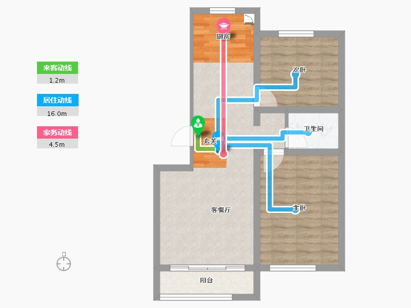 甘肃省-兰州市-袁家营小区-57.85-户型库-动静线