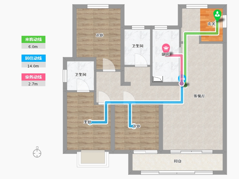 北京-北京市-旭阳・北国森林-82.63-户型库-动静线