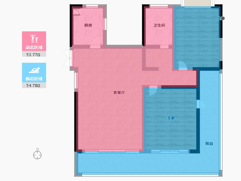 青海省-海南藏族自治州-观澜湖上东区Ⅱ区-96.56-户型库-动静分区