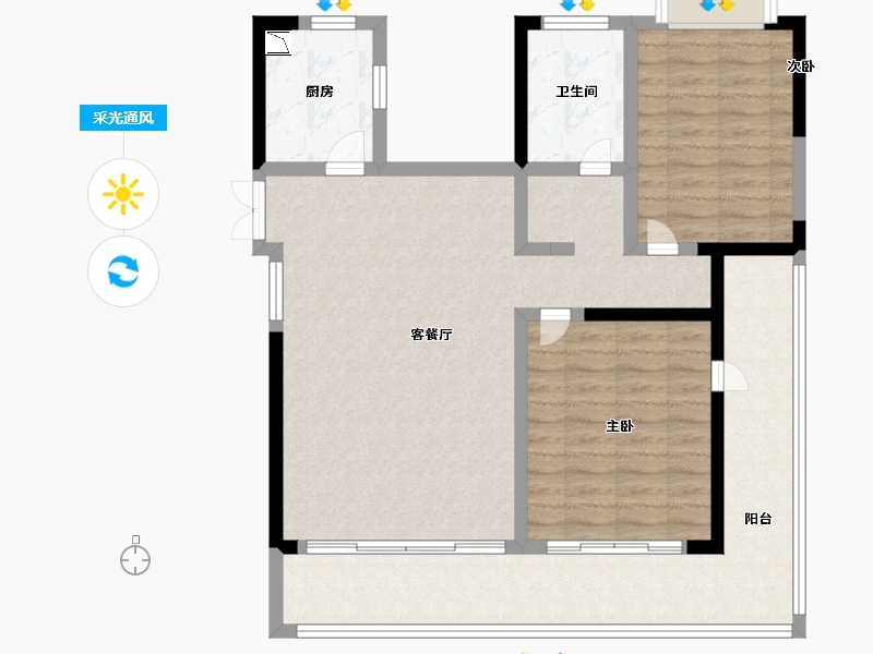 青海省-海南藏族自治州-观澜湖上东区Ⅱ区-96.56-户型库-采光通风