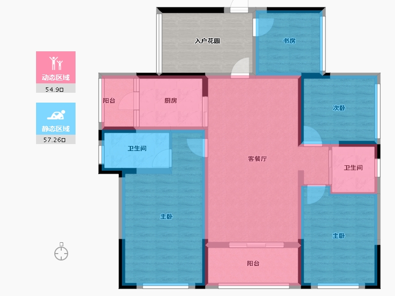 四川省-宜宾市-江安县南雅世家-110.03-户型库-动静分区