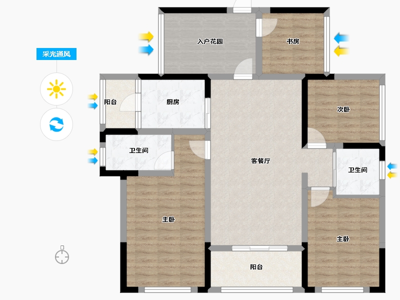 四川省-宜宾市-江安县南雅世家-110.03-户型库-采光通风