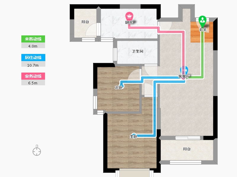 湖南省-长沙市-湘潭恒大养生谷-58.86-户型库-动静线