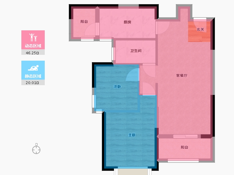 湖南省-长沙市-湘潭恒大养生谷-58.86-户型库-动静分区