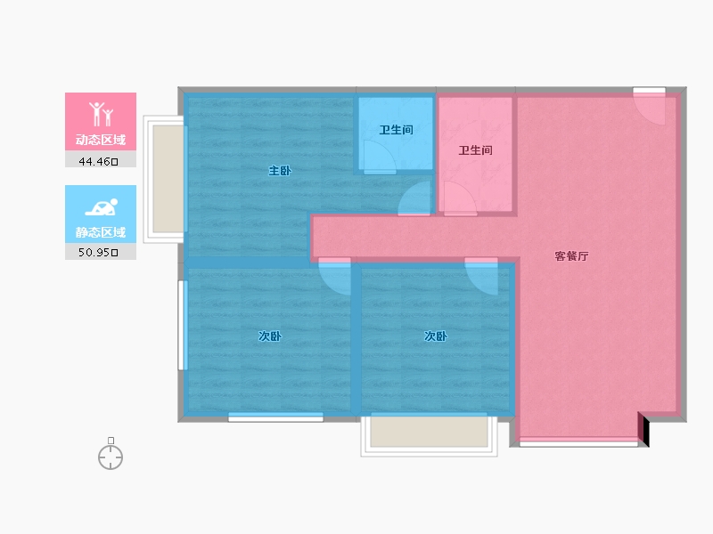 广西壮族自治区-南宁市-宏禄大厦-86.05-户型库-动静分区