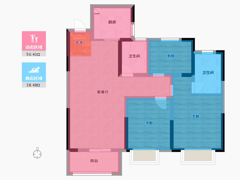 河南省-洛阳市-华耀城佳兆业水岸新都-78.00-户型库-动静分区