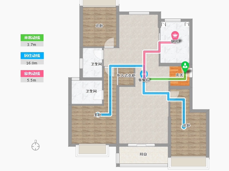 上海-上海市-宝地佘山1号-104.00-户型库-动静线