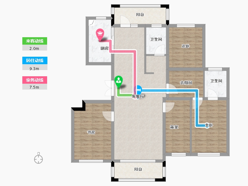 黑龙江省-哈尔滨市-鑫丰云筑-124.37-户型库-动静线