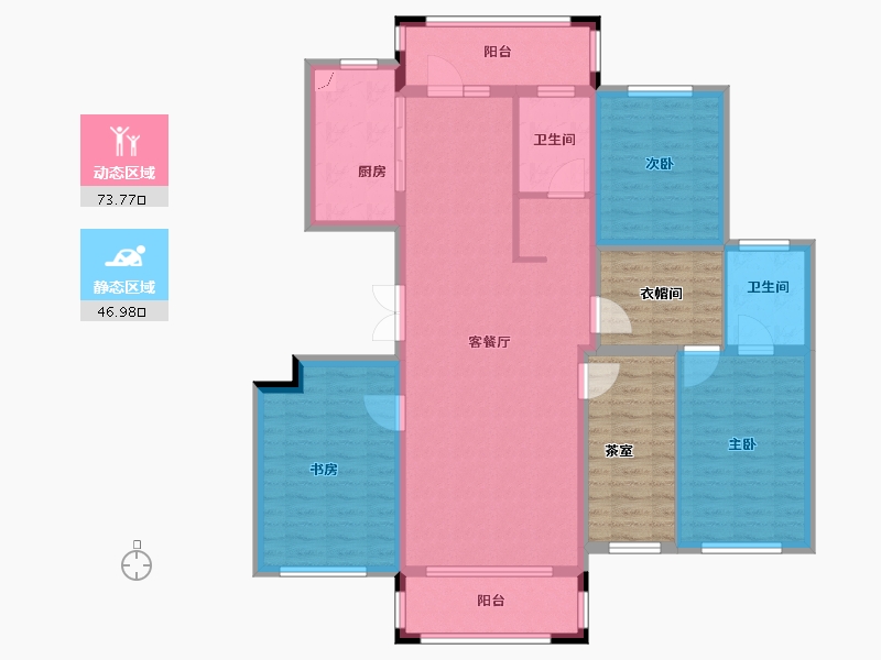 黑龙江省-哈尔滨市-鑫丰云筑-124.37-户型库-动静分区