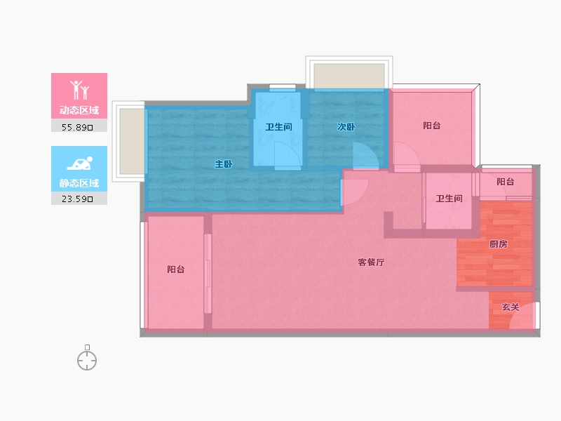 广东省-惠州市-美悦湾-70.54-户型库-动静分区