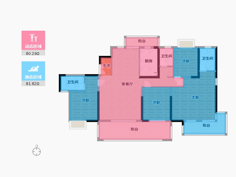 湖南省-长沙市-润和湘江天地-144.56-户型库-动静分区