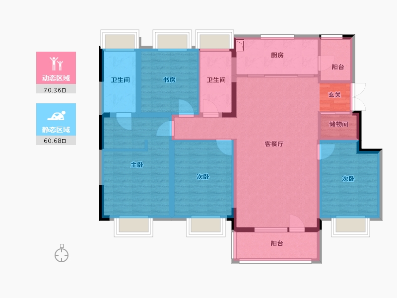 吉林省-长春市-华润置地长安里-116.88-户型库-动静分区