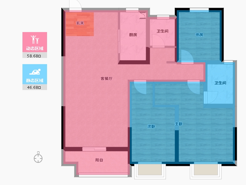 河南省-洛阳市-华耀城佳兆业水岸新都-92.99-户型库-动静分区