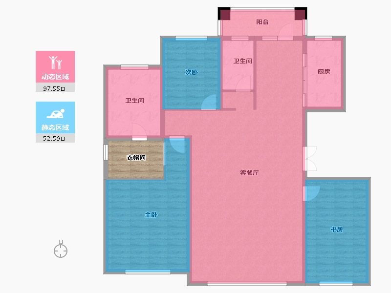 黑龙江省-哈尔滨市-磐石・金江悦-142.27-户型库-动静分区