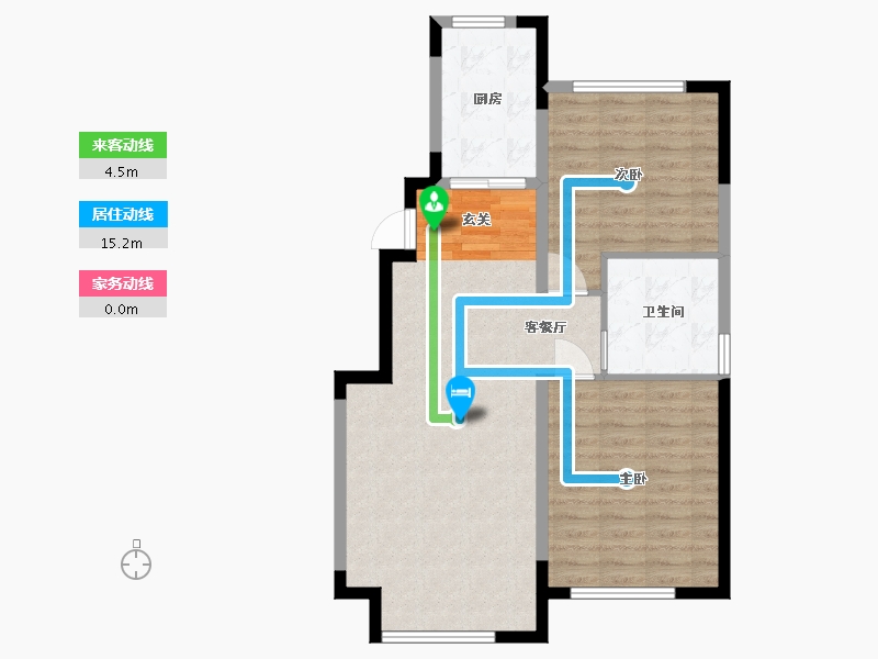 吉林省-长春市-龙翔国际观邸-76.00-户型库-动静线