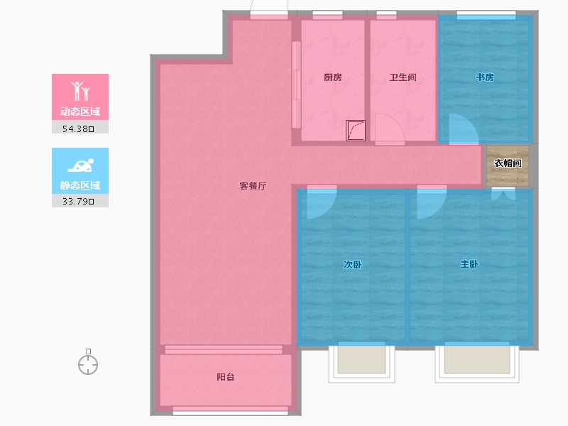 黑龙江省-哈尔滨市-华润置地悦府-80.88-户型库-动静分区