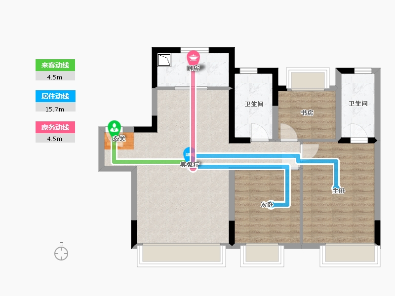 吉林省-长春市-碧桂园江山名筑-81.48-户型库-动静线