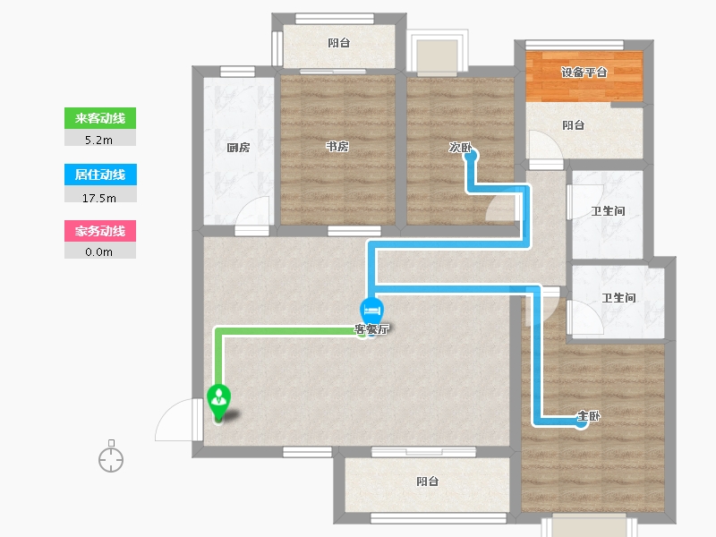 湖南省-长沙市-南�Z滨江书苑-95.00-户型库-动静线