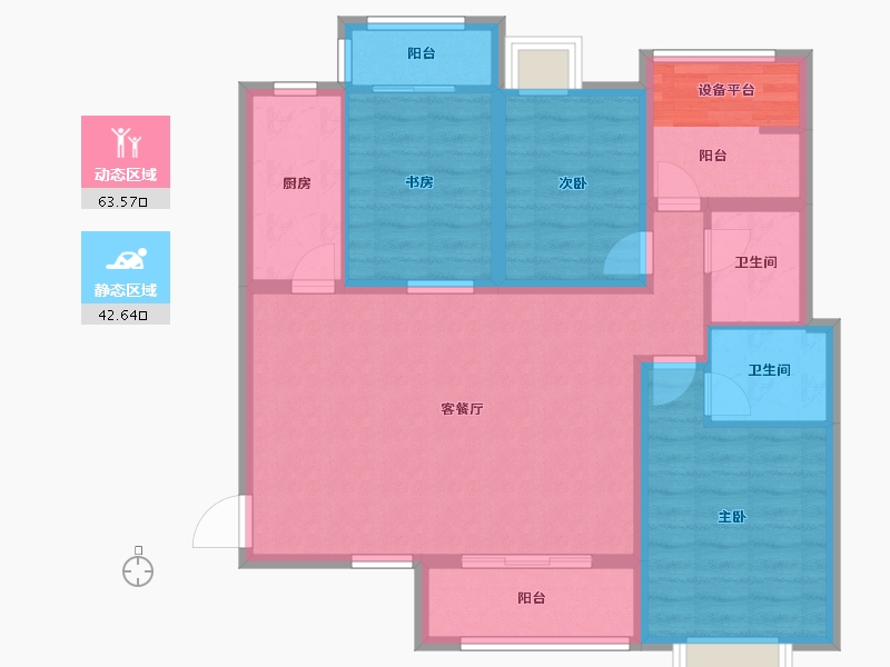 湖南省-长沙市-南�Z滨江书苑-95.00-户型库-动静分区