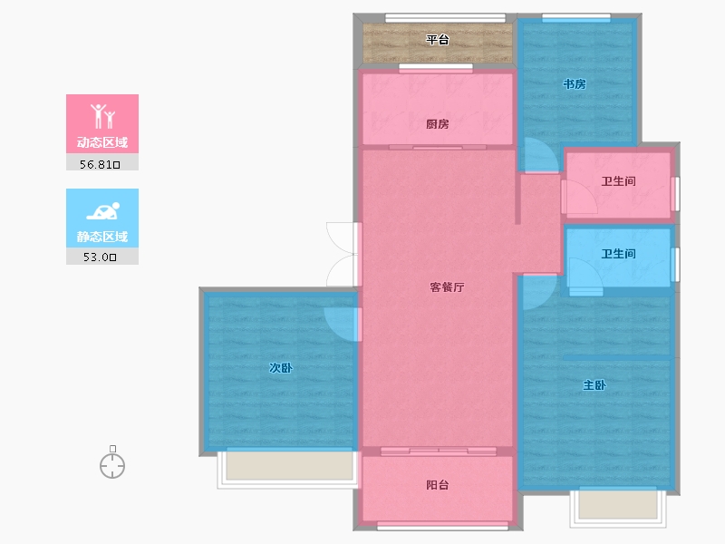 河南省-洛阳市-腾飞花园-103.00-户型库-动静分区