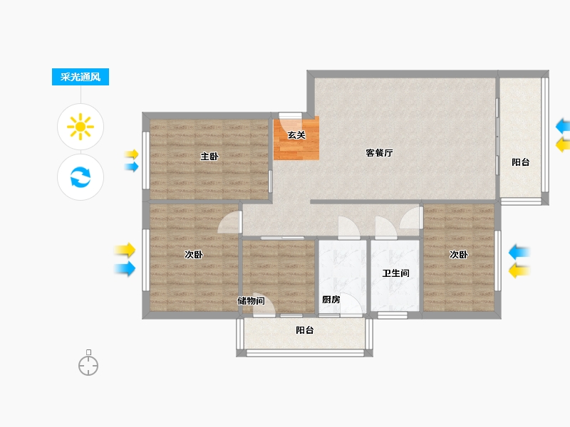 广东省-深圳市-兴华花园-99.70-户型库-采光通风