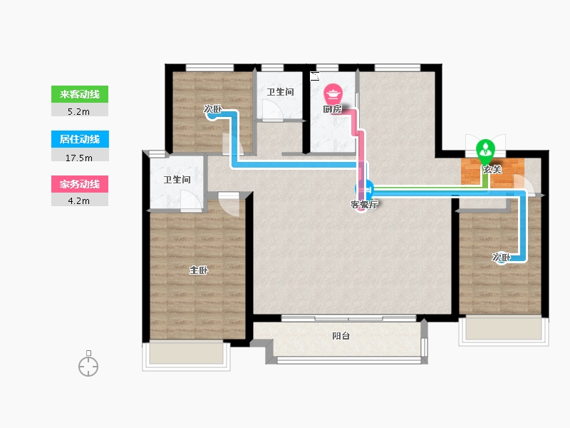 山东省-临沂市-儒辰�Z宸府-107.20-户型库-动静线