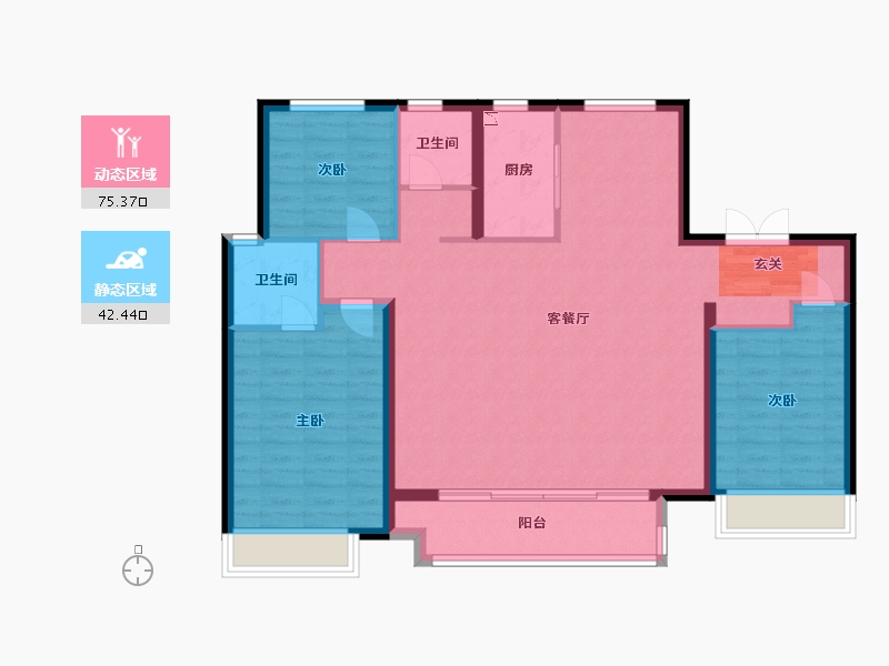 山东省-临沂市-儒辰�Z宸府-107.20-户型库-动静分区