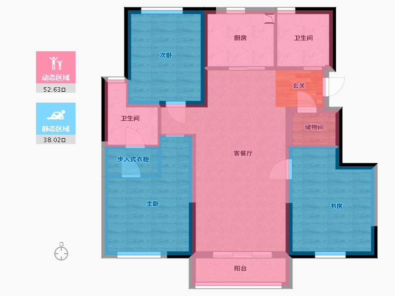 天津-天津市-中建新丽壹号-80.19-户型库-动静分区