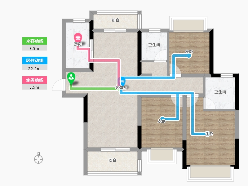 四川省-成都市-星徽城-84.85-户型库-动静线