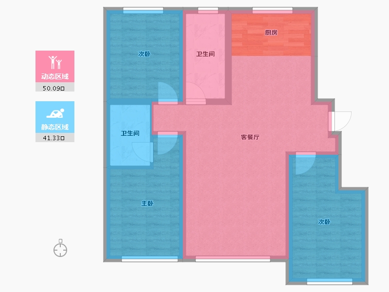 吉林省-长春市-万龙银河城西区-81.44-户型库-动静分区