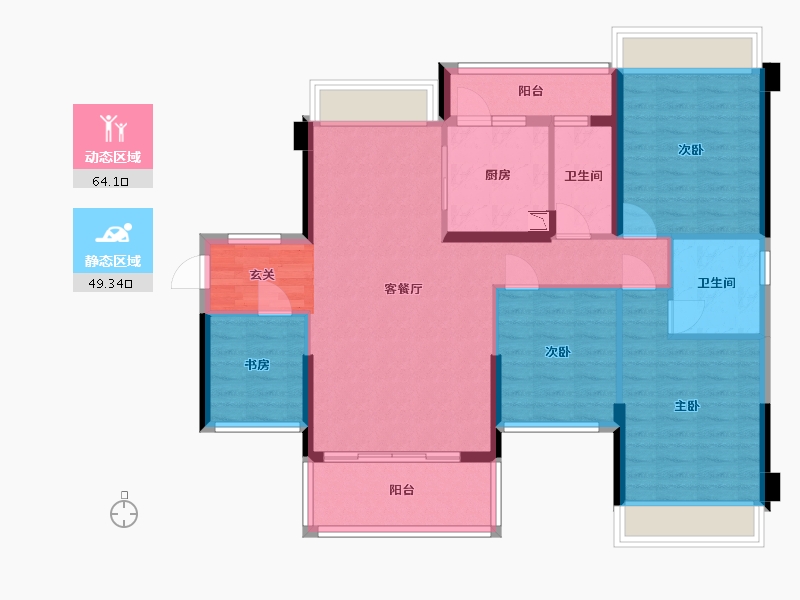 广东省-江门市-御锦世家花园-101.59-户型库-动静分区