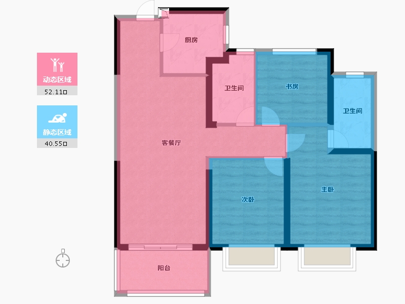 江苏省-无锡市-绿地西水晶社-82.68-户型库-动静分区