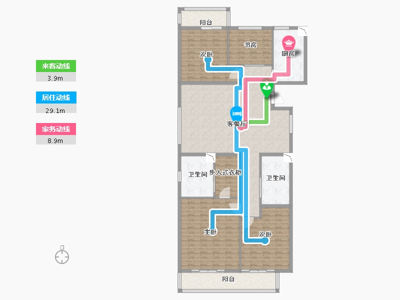 浙江省-杭州市-郡原相江公寓鼎石苑-157.00-户型库-动静线