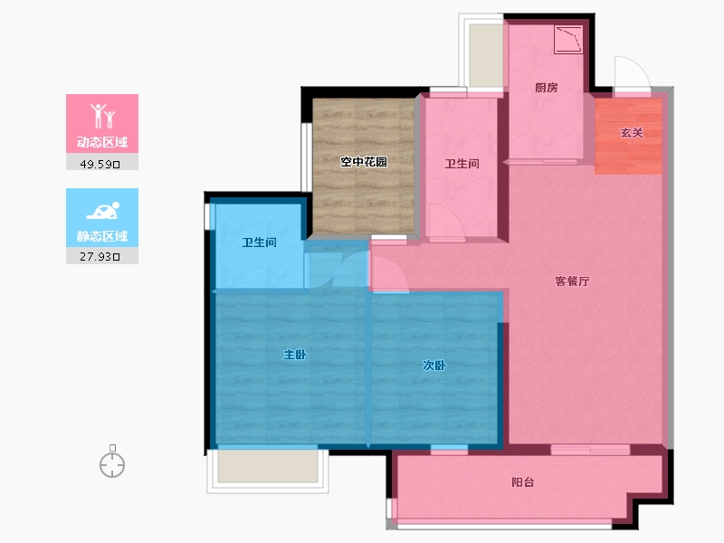 广东省-江门市-保利�h府-75.03-户型库-动静分区