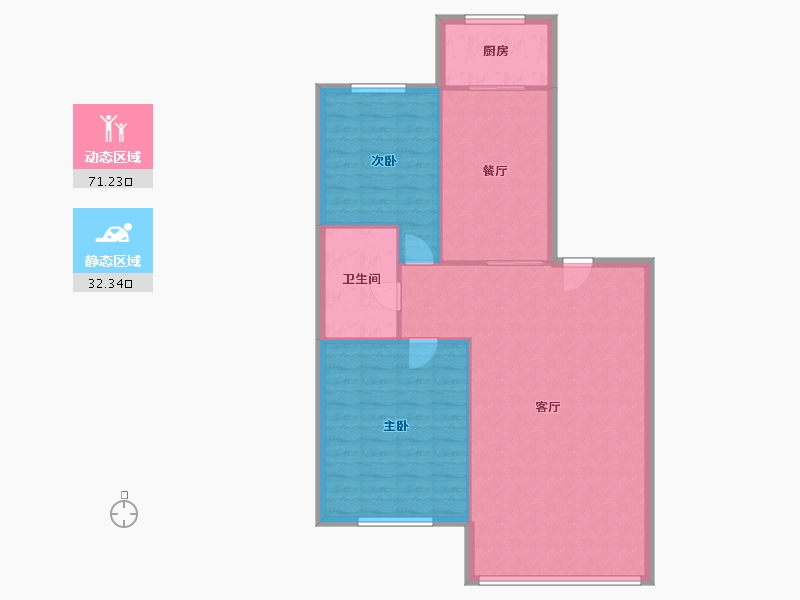 辽宁省-大连市-天兴新家园-95.80-户型库-动静分区