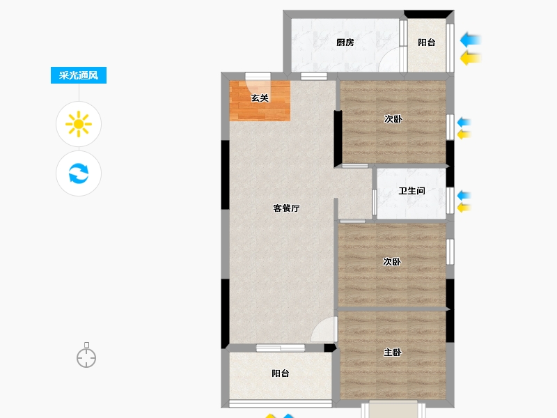 广东省-湛江市-群兴楼-70.50-户型库-采光通风