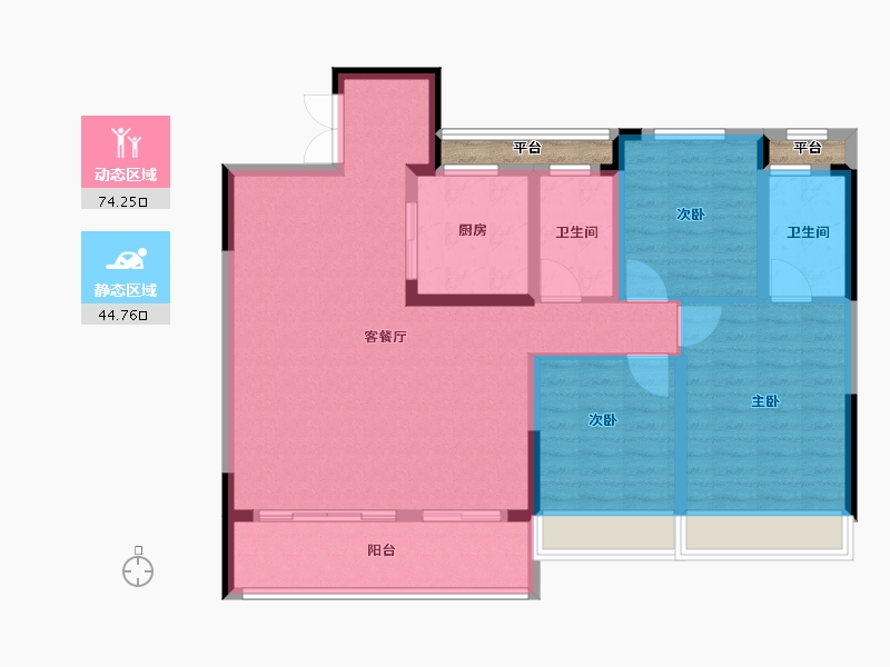 浙江省-温州市-世茂璀璨世家-110.41-户型库-动静分区